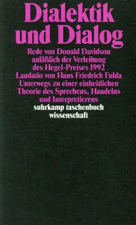 Davidson / Fulda |  Dialektik und Dialog | Buch |  Sack Fachmedien