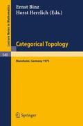 Herrlich / Binz |  Categorical Topology | Buch |  Sack Fachmedien