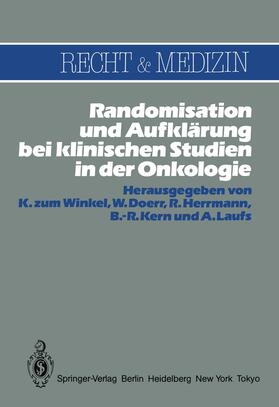 Zum Winkel / Doerr / Laufs | Randomisation und Aufklärung bei klinischen Studien in der Onkologie | Buch | sack.de