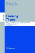 Singer / Shawe-Taylor |  Learning Theory | Buch |  Sack Fachmedien