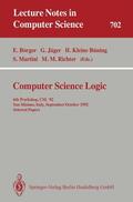 Börger / Jäger / Richter |  Computer Science Logic | Buch |  Sack Fachmedien