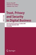 Furnell / Katsikas / Lioy |  Trust, Privacy and Security in Digital Business | Buch |  Sack Fachmedien