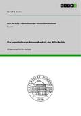 Sander |  Zur unmittelbaren Anwendbarkeit des WTO-Rechts | eBook | Sack Fachmedien
