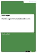 Becker |  Die Ständeproblematik in Lenz' Soldaten | eBook | Sack Fachmedien