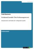 Baumann |  Ferdinand Lassalle: Über Verfassungswesen | Buch |  Sack Fachmedien