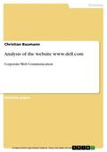 Baumann |  Analysis of the website www.dell.com | eBook | Sack Fachmedien