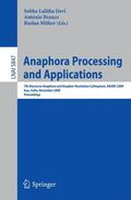 Sobha / Mitkov / Branco |  Anaphora Processing and Applications | Buch |  Sack Fachmedien