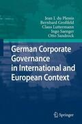 Plessis / Großfeld / Luttermann |  German Corporate Governance in International and European Context | Buch |  Sack Fachmedien