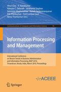 Das / Vijayakumar / Debnath |  Information Processing and Management | Buch |  Sack Fachmedien