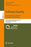 Winkler / Bergsmann / Biffl |  Software Quality. Increasing Value in Software and Systems Development | Buch |  Sack Fachmedien