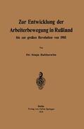 Rabinowitz |  Zur Entwicklung der Arbeiterbewegung in Rußland bis zur großen Revolution von 1905 | Buch |  Sack Fachmedien