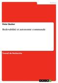 Becker |  Redevabilité et autonomie communale | Buch |  Sack Fachmedien
