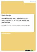Cordes |  Die Bedeutung von Corporate Social Responsibility (CSR) für das Image von Automarken | Buch |  Sack Fachmedien