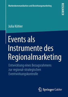 Köhler | Events als Instrumente des Regionalmarketing | Buch | sack.de