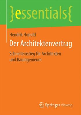 Hunold | Der Architektenvertrag | Buch | sack.de
