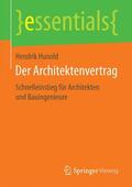 Hunold |  Der Architektenvertrag | Buch |  Sack Fachmedien