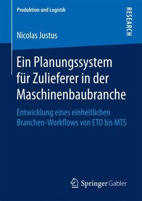 Justus | Ein Planungssystem für Zulieferer in der Maschinenbaubranche | Buch | sack.de