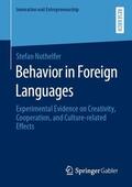 Nothelfer |  Behavior in Foreign Languages | Buch |  Sack Fachmedien