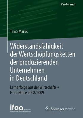 Marks | Widerstandsfähigkeit der Wertschöpfungsketten der produzierenden Unternehmen in Deutschland | Buch | sack.de