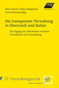 Bertel / Happacher / Simonati |  Die transparente Verwaltung in Österreich und Italien | Buch |  Sack Fachmedien