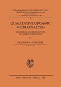Schneider |  Qualitative Organic Microanalysis | Buch |  Sack Fachmedien