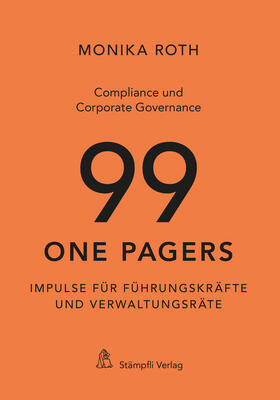Roth | Compliance und Corporate Governance - 99 One Pagers | Buch | sack.de