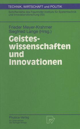 Lange / Meyer-Krahmer | Geisteswissenschaften und Innovationen | Buch | sack.de