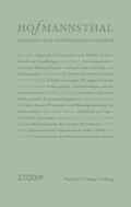 Bergengruen / Honold / Neumann |  Hofmannsthal - Jahrbuch zur Europäischen Moderne Band 27/2019 | Buch |  Sack Fachmedien