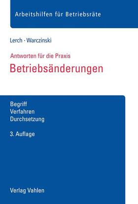 Lerch / Warczinski | Betriebsänderungen | Buch | sack.de