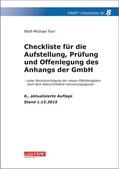 Farr |  Checkliste 8 für die Aufstellung, Prüfung und Offenlegung des Anhangs der GmbH | Buch |  Sack Fachmedien