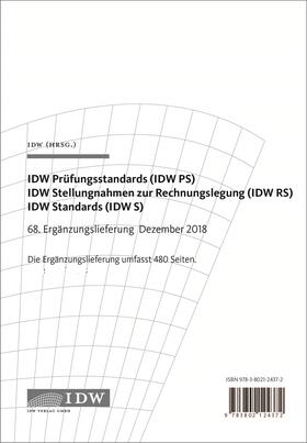 Institut der Wirtschaftsprüfer in Deutschland e.V. | IDW, 68. Erg.-Lief. IDW Prüfungsstandards | Loseblattwerk | sack.de