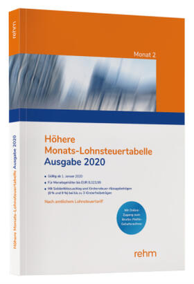 Höhere Monats-Lohnsteuertabelle 2020 | Buch | sack.de