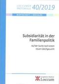 Lange |  Subsidiarität in der Familienpolitik | Buch |  Sack Fachmedien