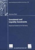 Behr |  Investment and Liquidity Constraints | Buch |  Sack Fachmedien