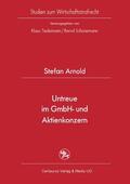 Arnold |  Untreue im GmbH- und Aktienkonzern | Buch |  Sack Fachmedien