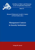 Wisniewski / Sander / Kobes |  Management Contexts in Security Institutions | Buch |  Sack Fachmedien
