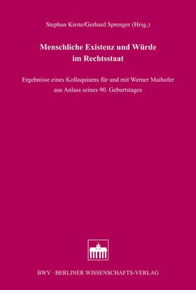 Kirste / Sprenger | Menschliche Existenz und Würde im Rechtsstaat | E-Book | sack.de