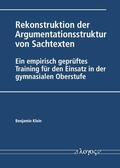 Klein |  Rekonstruktion der Argumentationsstruktur von Sachtexten | Buch |  Sack Fachmedien