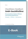 Bosse |  Checklisten Handbuch GmbH-Geschäftsführer (E-Book) | eBook | Sack Fachmedien