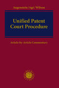 Augenstein / Áge / Wilson |  Unified Patent Court Procedure | Buch |  Sack Fachmedien