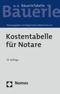 Bayerischen Notarverein e.V. |  Kostentabelle für Notare | Buch |  Sack Fachmedien