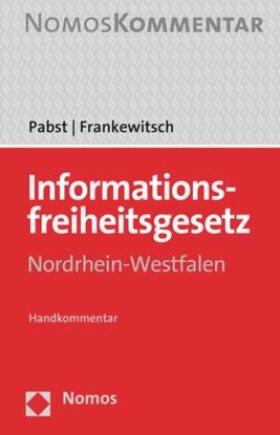 Pabst / Frankewitsch | Informationsfreiheitsgesetz Nordrhein-Westfalen | Buch | sack.de