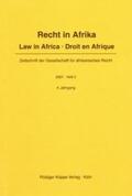  Recht in Afrika / Law in Africa / Droit en Afrique. 2001. Heft 2 | Buch |  Sack Fachmedien