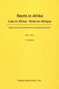  Recht in Afrika / Law in Africa / Droit en Afrique. 2002/Heft 2 | Buch |  Sack Fachmedien