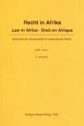  Recht in Afrika / Law in Africa / Droit en Afrique. 2003 / Heft 2 | Buch |  Sack Fachmedien