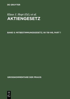Hopt / Oetker / Assmann | Mitbestimmungsgesetz; §§ 118-149 | Buch | sack.de