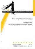 König / Adam |  Governance als entwicklungspolitischer Ansatz | Buch |  Sack Fachmedien