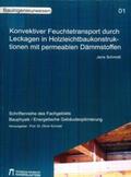 Schmidt |  Konvektiver Feuchtetransport durch Leckagen in Holzleichtbaukonstruktionen mit permeablen Dämmstoffen | Buch |  Sack Fachmedien