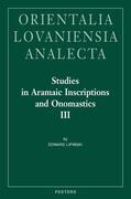 Lipinski |  Studies in Aramaic Inscriptions and Onomastics, Vol. III | Buch |  Sack Fachmedien