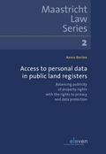 Berlee |  Access to personal data in public land registers | Buch |  Sack Fachmedien
